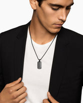 Chevron Tag in Black Titanium with Diamonds, 34mm